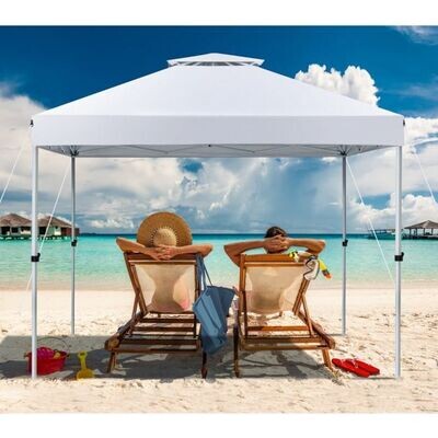 Pop-up-Pavillon Outdoor Partyzelt mit verstellbarer Höhe 305 x 305 cm weiss Pop-up-Pavillon Outdoor Partyzelt mit verstellbarer Höhe 305 x 305 cm weiss
