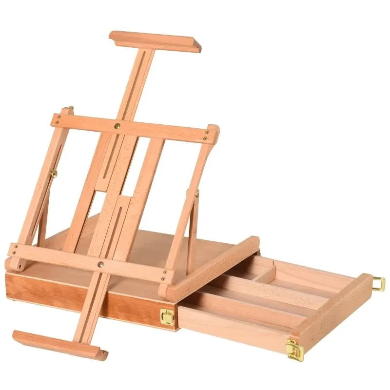 Staffelei Atelierstaffelei Winkelverstellbar Faltbar mit Schublade Staffelei Atelierstaffelei Winkelverstellbar Faltbar mit Schublade