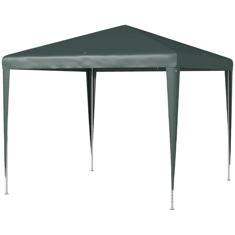 Pavillon 2,7x2,7m, Schnellaufbau mit Klicksystem, rostfreies Gestell, Dunkelgrün