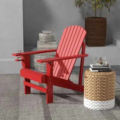 Andirondack Gartenstuhl Gartensessel Outdoor-Sessel, 72 cm x 97 cm x 92 cm, Rot