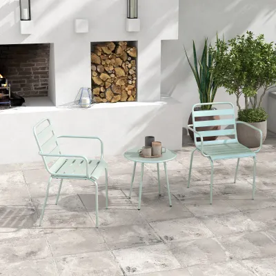 3 tlg. Bistro-Set Balkonbistro-Set klappbar, modernes Design, 51 x 58 x 78 cm, Grün