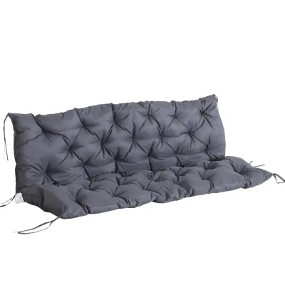 3 Sitzer Bankauflage 150x98x8cm Sitzkissen Bänder Rückenkissen Indoor/Outdoor Polster | Dunkelgrau 3 Sitzer Bankauflage 150x98x8cm Sitzkissen Bänder Rückenkissen Indoor/Outdoor Polster | Dunkelgrau