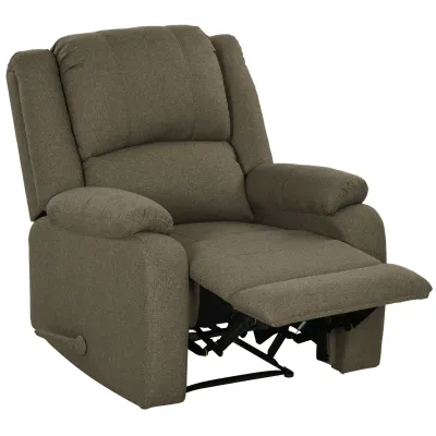 Relaxsessel, Liegefunktion und Fussstütze, verstellbar, bis 150 kg, Stahlrahmen, 90 x 96 x 98 cm, Braun