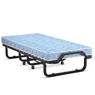 Klappbett, Gästebett mit Luxuriöser Matratze aus Rückstellschaum &amp; Rollen