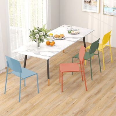 4er Set Stühle für Küche und Esszimmer mit Rückenlehne stapelbare Bunt