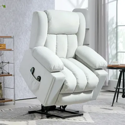 Elektrischer Aufsteh-Sessel mit Massagefunktion, weicher, samtartiger Stoff, USB-Anschlüsse