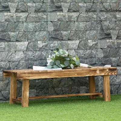 Gartenbank, Sitzbank, für 2 Personen, rustikal, 110 x 38 x 35 cm, Dunkelbraun