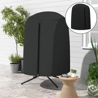Schutzhülle für Hängesessel, wasserdicht, staubdicht, Polyester, Ø128 x 190 cm, Schwarz