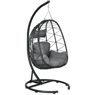Hängesessel Outdoor Egg Chair Wetterbeständig Inkl. Polster | Dunkelgrau Hängesessel Outdoor Egg Chair Wetterbeständig Inkl. Polster | Dunkelgrau