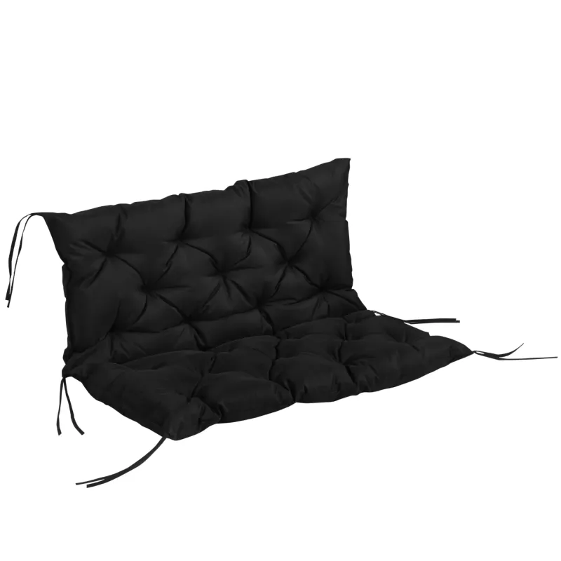 3 Sitzer Bankauflage 100x98x8cm Bankkissen Bänder Bankpolster Hollywoodschaukel | Schwarz 3 Sitzer Bankauflage 100x98x8cm Bankkissen Bänder Bankpolster Hollywoodschaukel | Schwarz