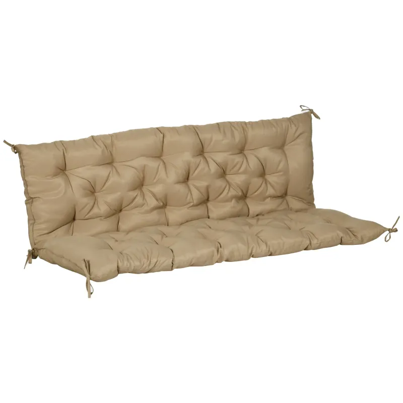 3 Sitzer Bankauflage 150x98x8cm Bankkissen Bänder Bankpolster Hollywoodschaukel | Khaki 3 Sitzer Bankauflage 150x98x8cm Bankkissen Bänder Bankpolster Hollywoodschaukel | Khaki
