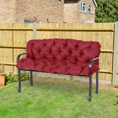 Bankauflage Hollywoodschaukel Sitzkissen Polster Auflage für Sitzbank Gartenbank Gartenmöbel 150 x 98 x 8 cm Baumwolle Rot
