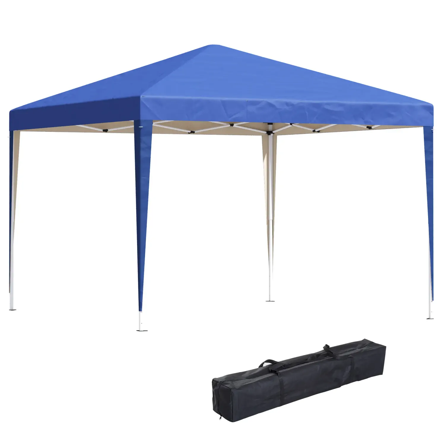 Garten-Pavillon, 2,95 x 2,95 m Pop-Up-Faltpavillon, Partyzelt, UV-Schutz, Stahl+Oxfordstoff, Blau