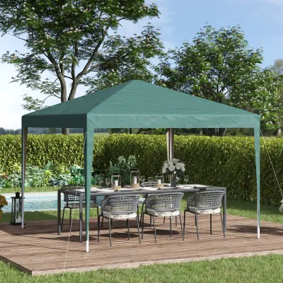 Pop-Up-Faltpavillon 2,95 x 2,95 m, Gartenpavillon, Partyzelt, UV-Schutz, Stahl+Oxfordstoff, Grün