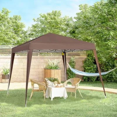 Gartenpavillon Pop-up Faltbar 2,4 x 2,4 m mit Tragetasche, Schokoladenbraun