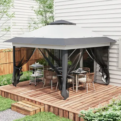 Pop-up Pavillon mit Moskitonetzen + Transporttasche Grau