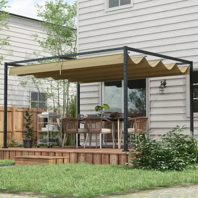 Pergola, Pavillon | Robuster Sonnenschutz für Garten, Balkon, Terrasse | Khaki