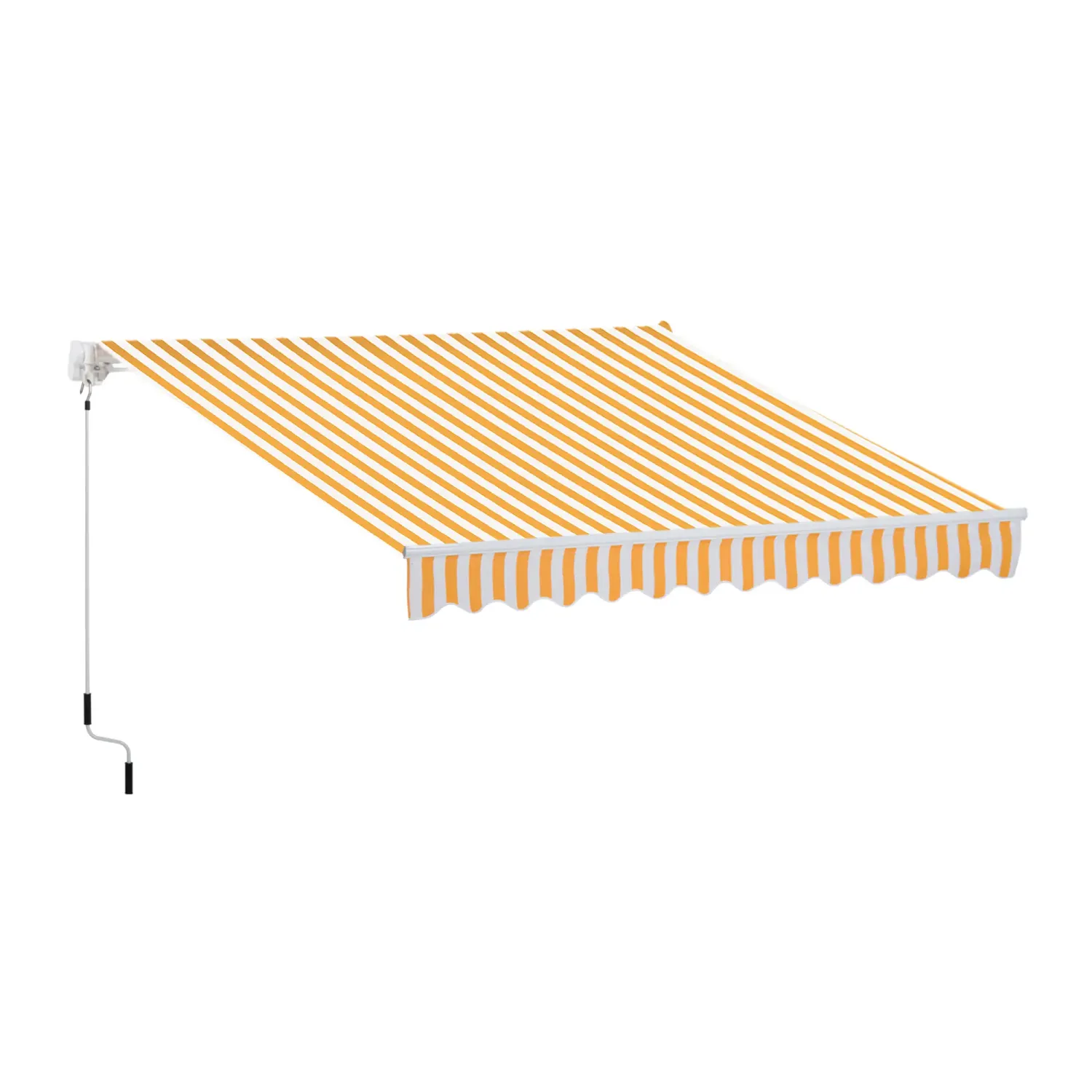 Sonnenstore, Markise 3 x 2.5 m  mit Kurbel, einstellbarer Winkel 45°-85°, orange