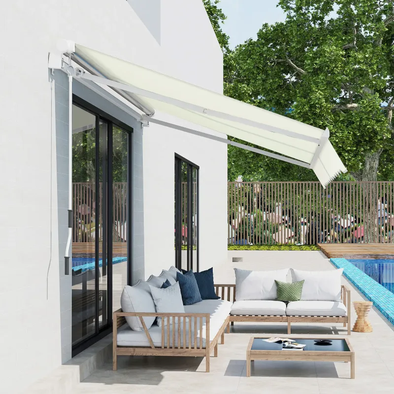 Sonnenstore Markise 3 × 2,5 m aus Aluminium/Polyester, wasserdicht, Creme