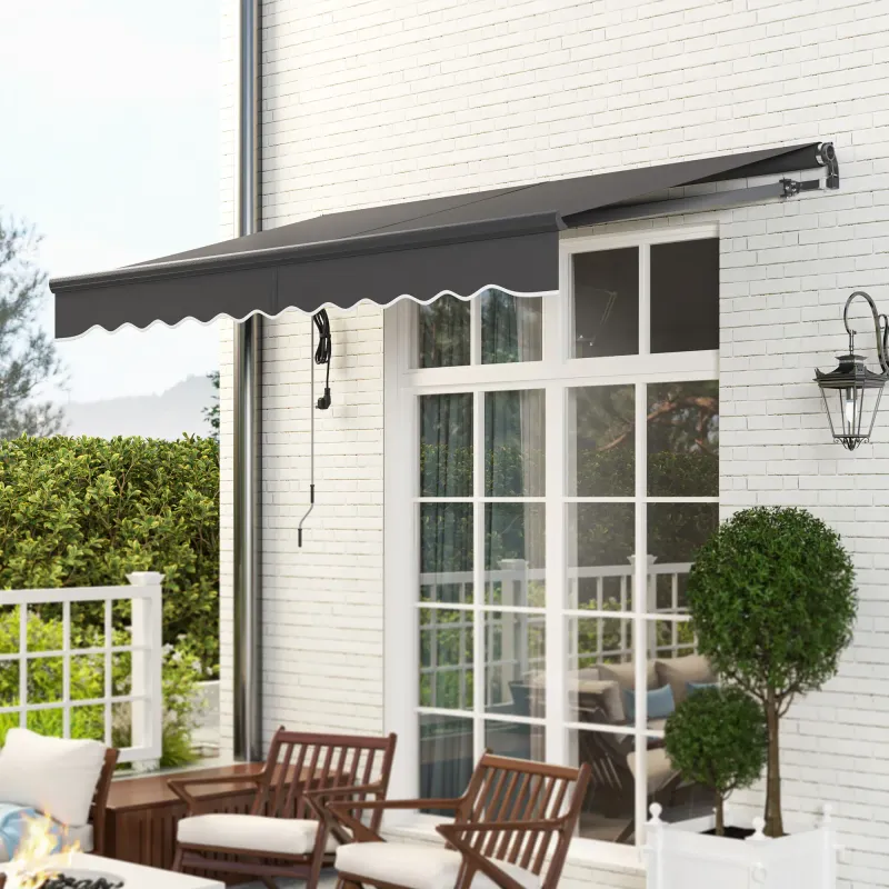 Sonnenstore Markise, 300 cm, Dunkelgrau, elektrisch und höhenverstellbar