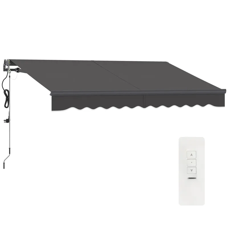Sonnenstore Markise, 300 cm, Dunkelgrau, elektrisch und höhenverstellbar