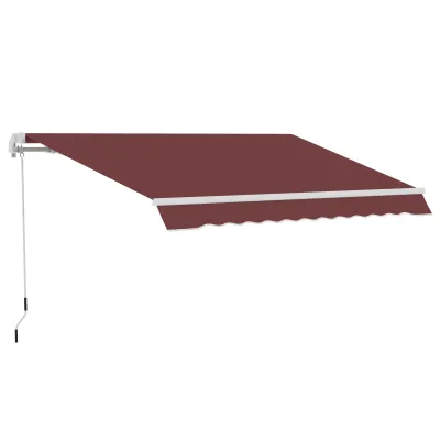 Sonnenstore Markise Manuell Aluminium Polyester wasserfest 3,5 m Länge x 2,5 m Breite rot