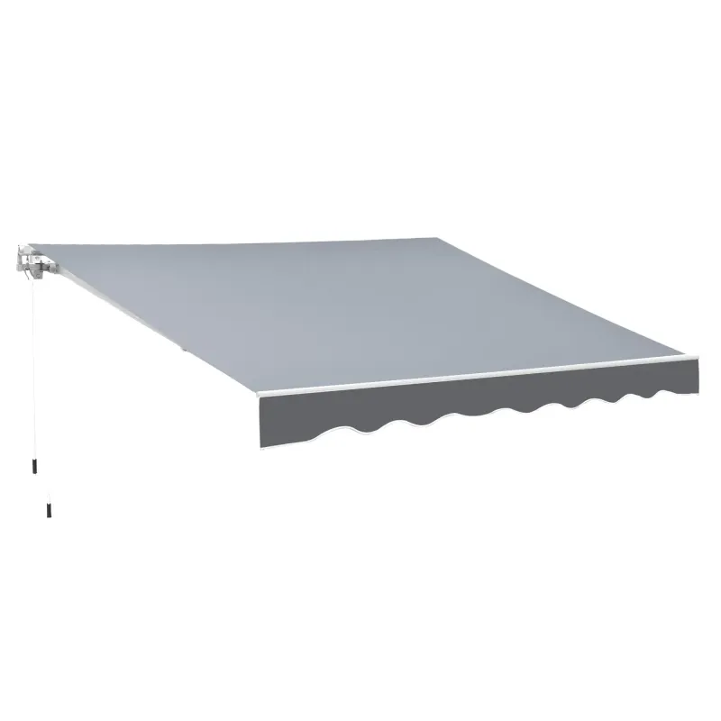 Sonnenstore, Markise 2,5 m x 2 m aus Alu, wasserdichtes hochdichtes Polyester, Grau