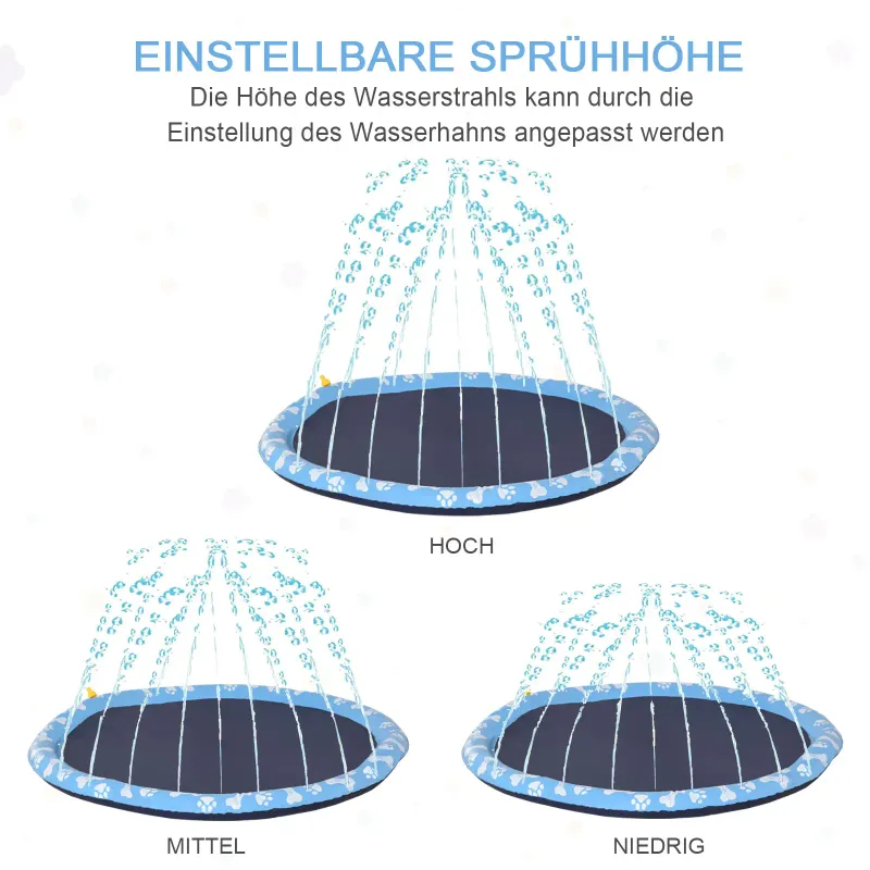 Hundepool, Wasser-Spielpool, rutschfest, robust, tierfreundlich, Ø170 cm, Blau