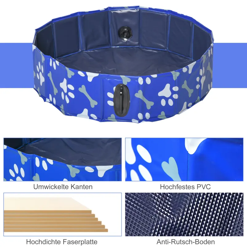 Hundepool Faltbares Planschbecken für Hunde bis 25 kg Ø80 x 20 cm