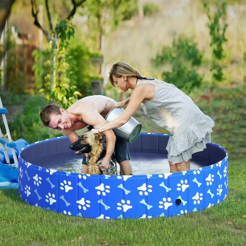 faltbarer Hundepool, Planschbecken für Hunde bis 65 kg Ø160 x 30 cm