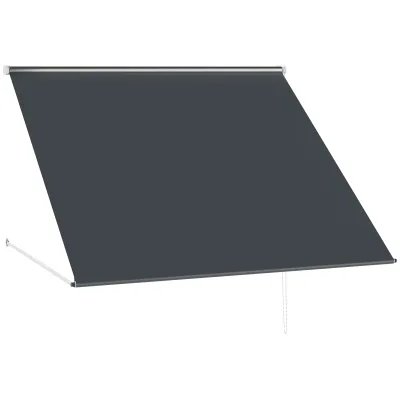 Manuelle Markise / Sonnenstore mit verstellbarer Neigung 150 x 120 cm UV-Schutz Dunkelgrau
