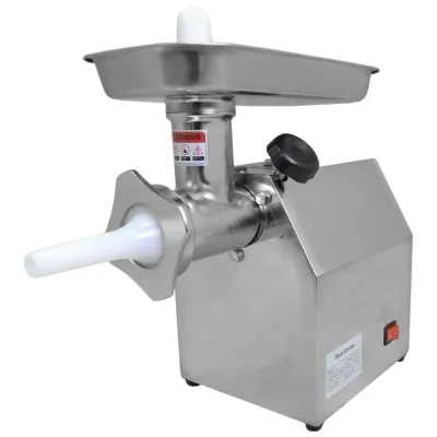 Gewerblicher Fleischwolf | 170 kg/h, 850 W, Edelstahl, inkl. Wurstfüllrohr, 3 Aufsätze, 2 Klingen