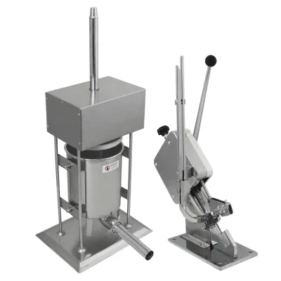 Elektrischer Wurstfüller 15 l + Wurstclipper | 11 Stufen, Fusspedal, Edelstahl, inkl. 2000 Clips