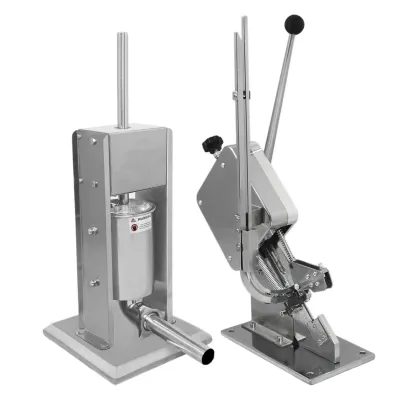 3 l Wurstfüller + Wurstclipper Set | Edelstahl #304, manuell, inkl. 5 Trichter &amp; 2000 Aluminiumclips