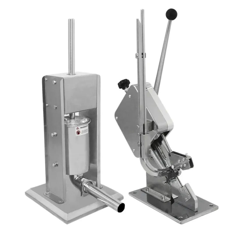 3 l Wurstfüller + Wurstclipper Set | Edelstahl #304, manuell, inkl. 5 Trichter &amp; 2000 Aluminiumclips