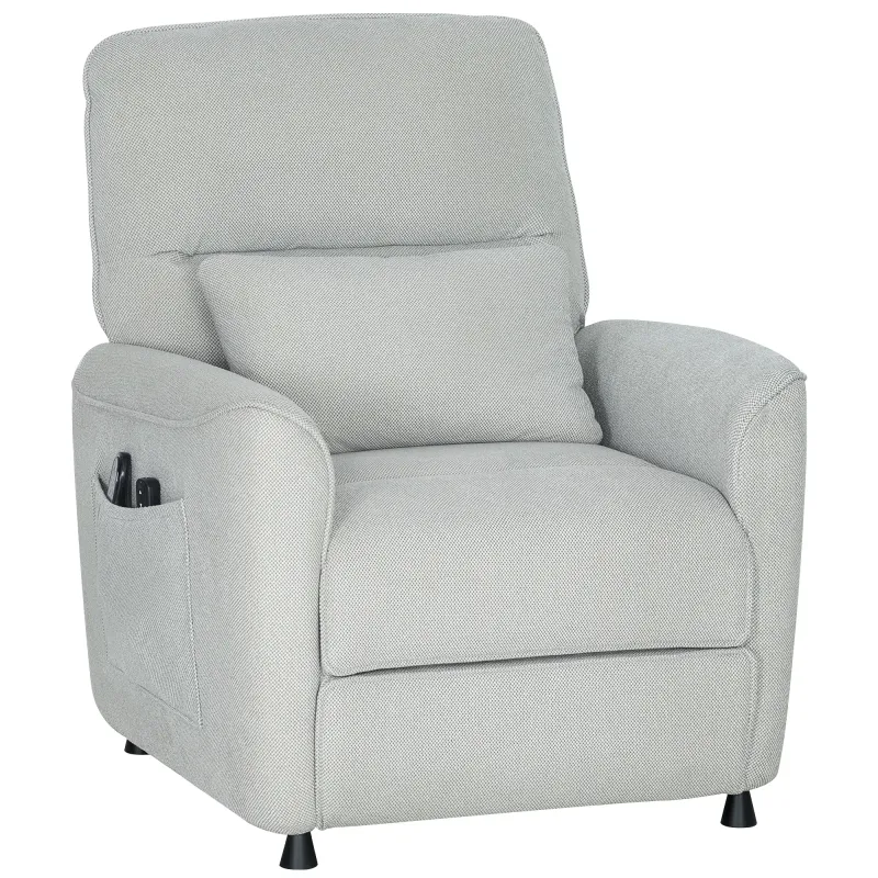Liegesessel – Hellgrau Chenille | 8‑Punkt Massagesessel, Wärme, 150° elektrisch, Memory