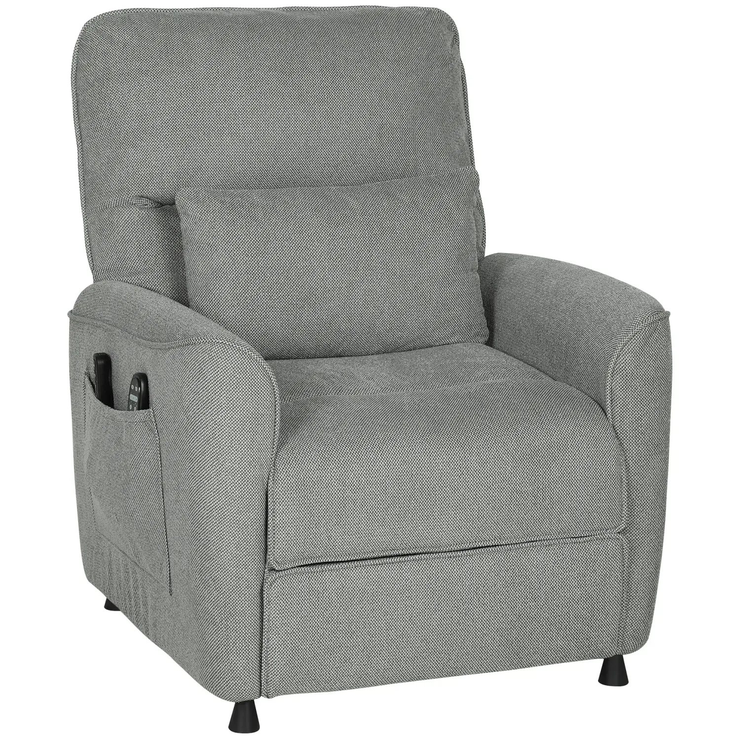 Liegesessel – Dunkelgrau Chenille | 8‑Punkt Massagesessel, Wärme, 150° elektrisch, Memory