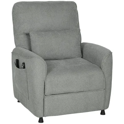 Liegesessel – Dunkelgrau Chenille | 8‑Punkt Massagesessel, Wärme, 150° elektrisch, Memory