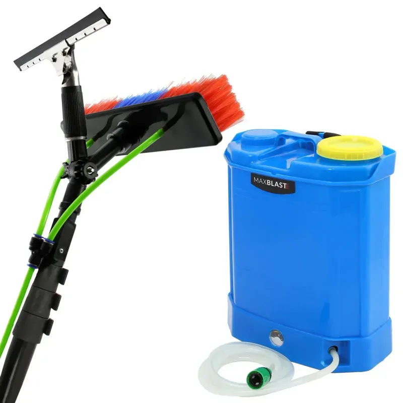 16 L Fensterreinigungs‑Rucksack & 9,2 m Teleskopstange – Akku 4–5 Std., Bürste mit 2 Düsen, Adapter inkl. 16 L Fensterreinigungs‑Rucksack & 9,2 m Teleskopstange – Akku 4–5 Std., Bürste mit 2 Düsen, Adapter inkl.