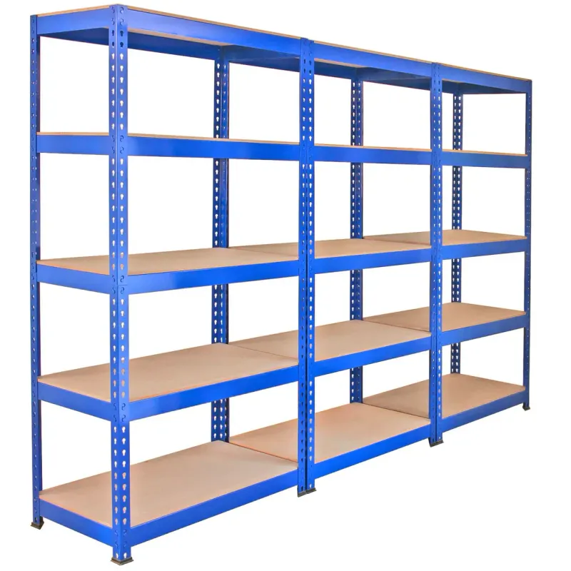 Set: 3 x Q‑Rax Lagerregal 90 x 50 x 180 cm, Blau – 5 Böden, 200 kg/Boden, 1,2 mm Stahl, schraubenlos Set: 3 x Q‑Rax Lagerregal 90 x 50 x 180 cm, Blau – 5 Böden, 200 kg/Boden, 1,2 mm Stahl, schraubenlos