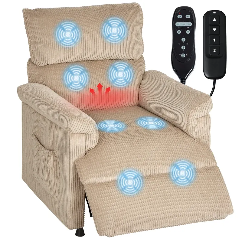 Massagesessel Braun mit Vibrationsmodi, Wärmefunktion, Memory-Funktion, 86x94x105 cm- auf Wunsch mit Montageservice