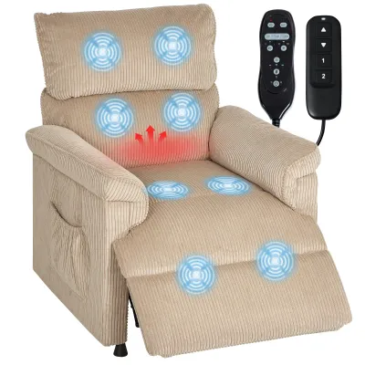 Massagesessel Braun mit Vibrationsmodi, Wärmefunktion, Memory-Funktion, 86x94x105 cm- auf Wunsch mit Montageservice