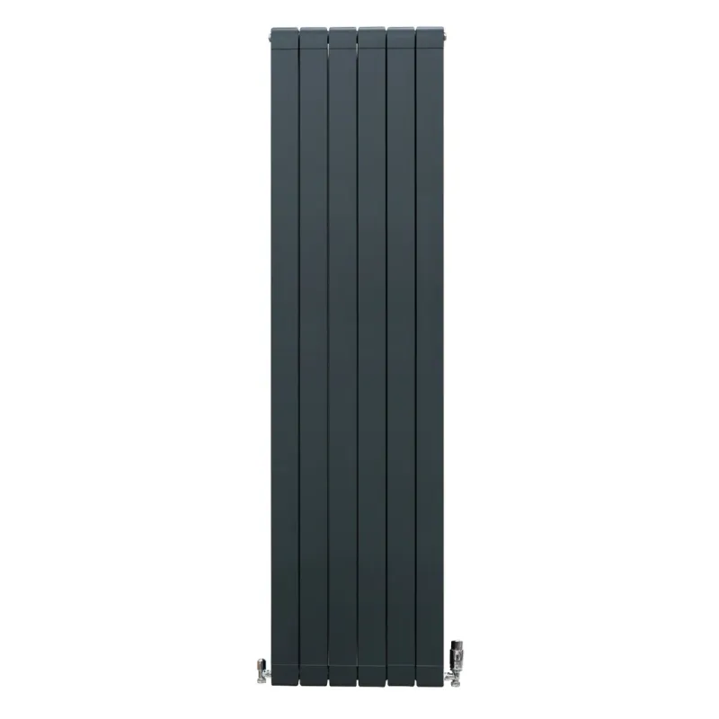 Aluminium Paneelheizkörper Anthrazitgrau – 1800x475 mm, Chrom Thermostatventile Aluminium Paneelheizkörper Anthrazitgrau – 1800x475 mm, Chrom Thermostatventile