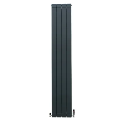 Aluminium Paneelheizkörper Anthrazitgrau – 1800x315 mm, Chrom Thermostatventile