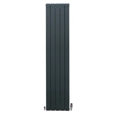 Aluminium Paneelheizkörper Anthrazitgrau – 1800x395 mm, Chrom Thermostatventile