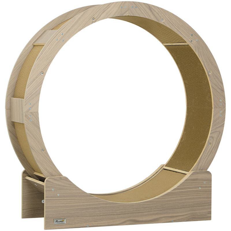 Katzenlaufrad 91 cm – Bremse, Kratzmatte, Walnuss Katzenlaufrad 91 cm – Bremse, Kratzmatte, Walnuss