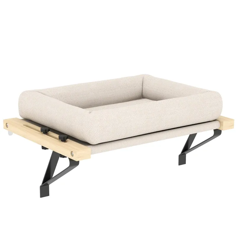 Katzenhaus Fensterbank/Heizung – Kissen, Holzrahmen, Weiss