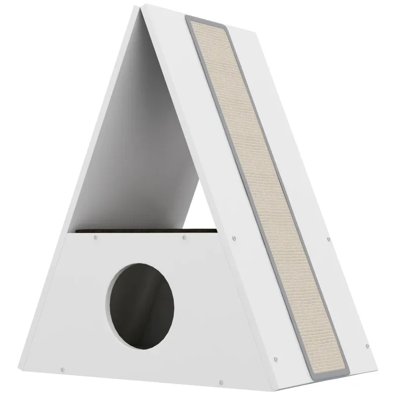 Katzenhaus 2 Ebenen – Schlafplatz, 2 Teppiche, 4 Sisal-Kratzflächen, Höhle