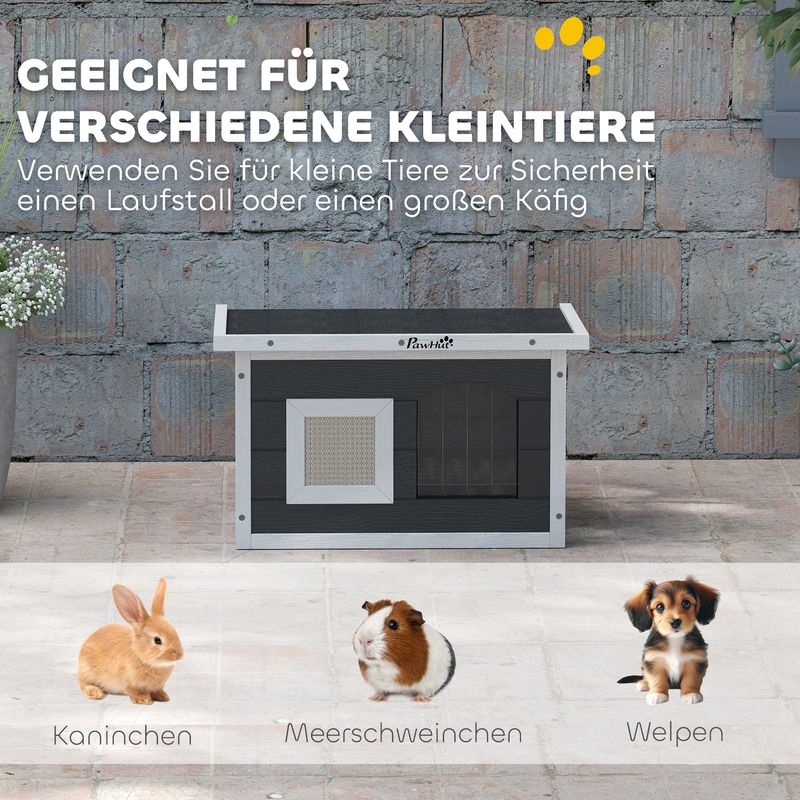 Katzenhaus, Nagerhaus Rückzugsort – Kratzmatte, Türklappe, Grau