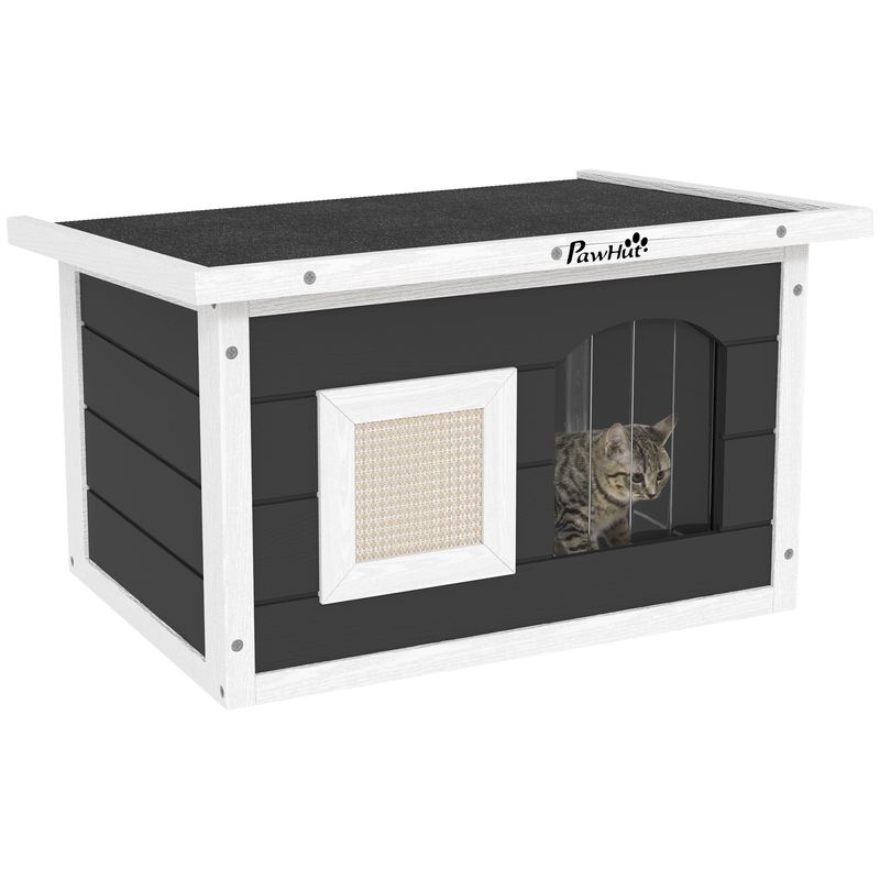 Katzenhaus, Nagerhaus Rückzugsort – Kratzmatte, Türklappe, Grau